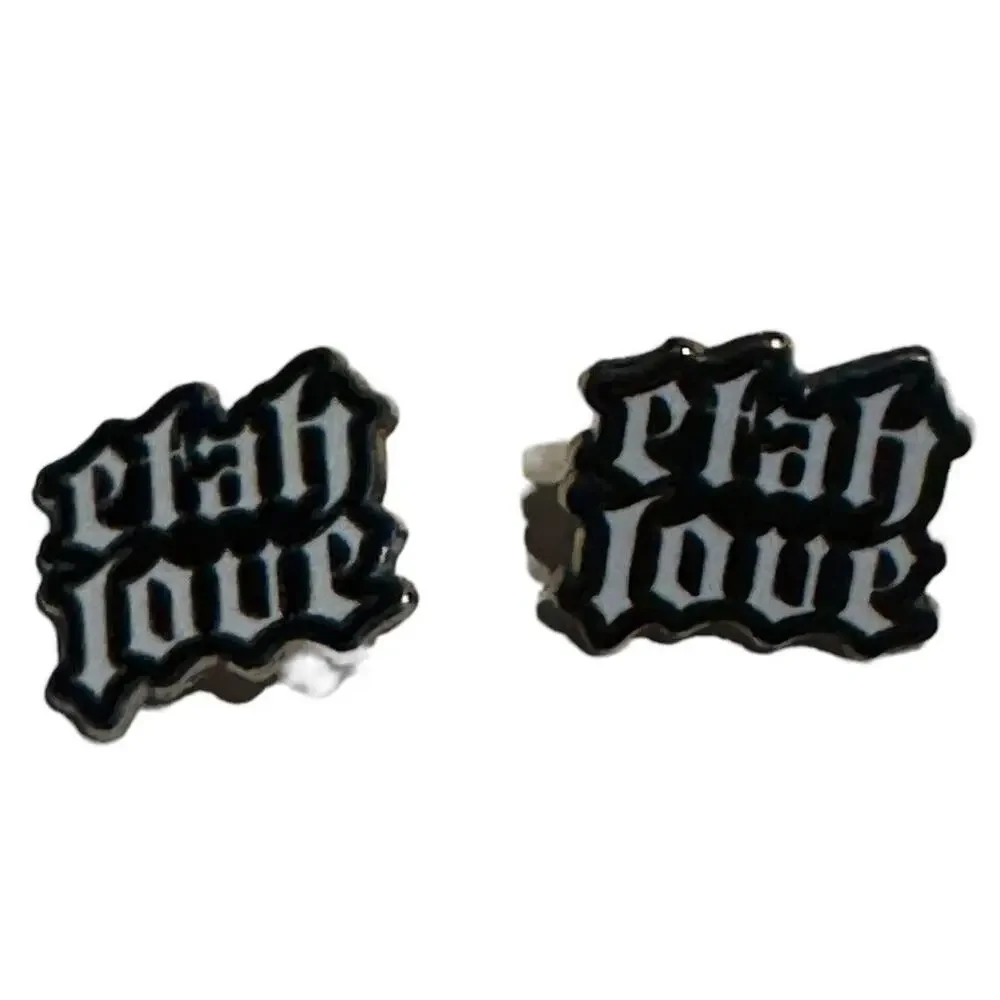 Etah Love Hate 2 Heavy Metal Rock Roll Goth Punk Enamel Lapel Pin Pinback READ‎